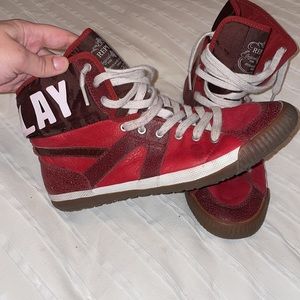 Replay | red high top leather Shoes | size 7